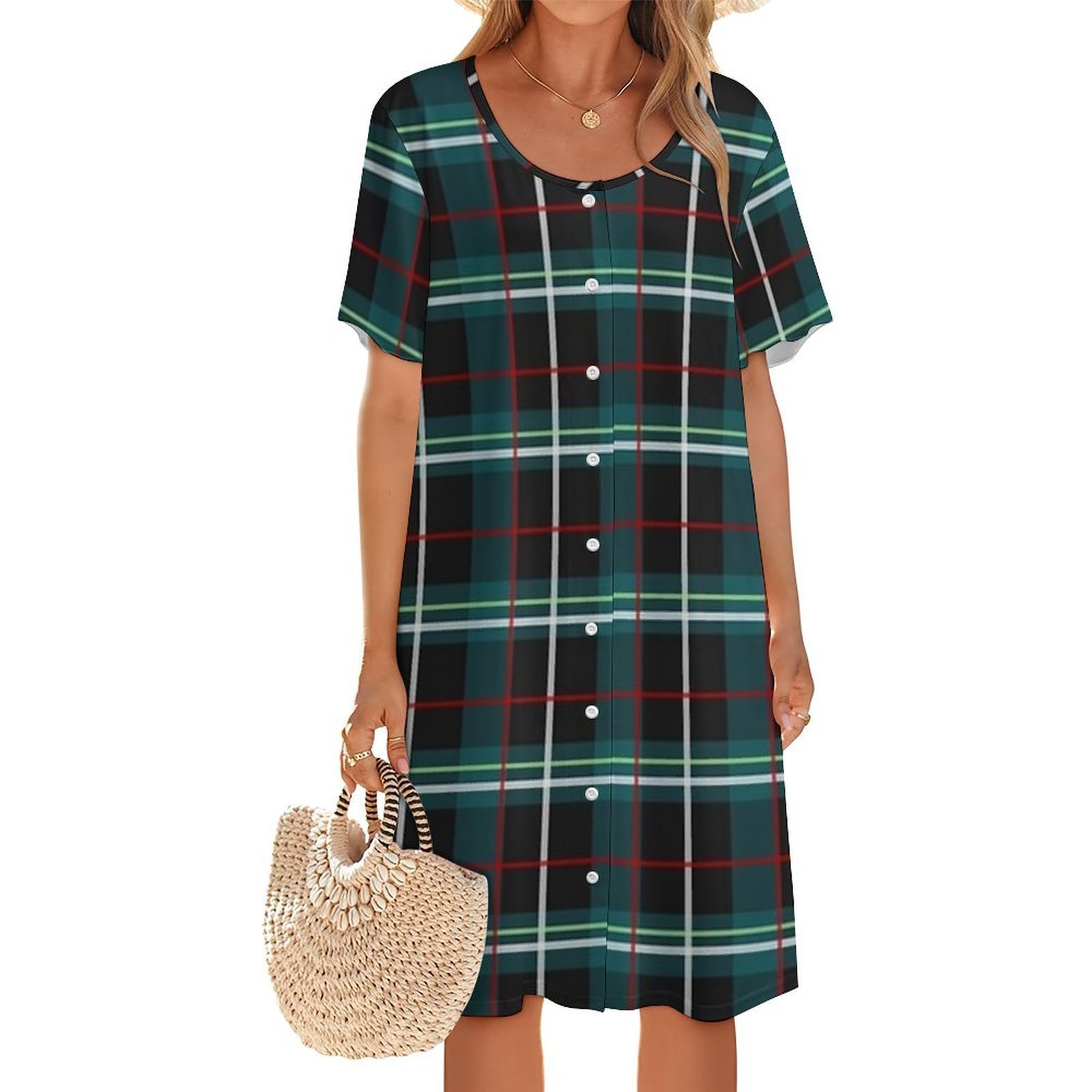 Korean Style A Line Shirt Dress - Modelo de vestido da coleção First