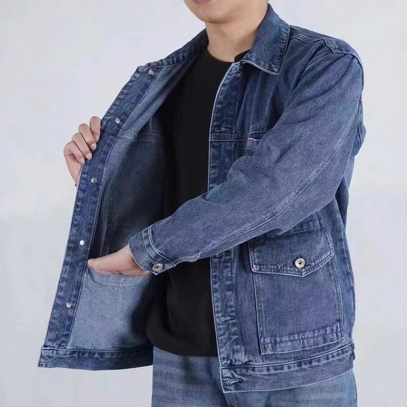 Jeans - Jaqueta jeans masculina solta, outono inverno,