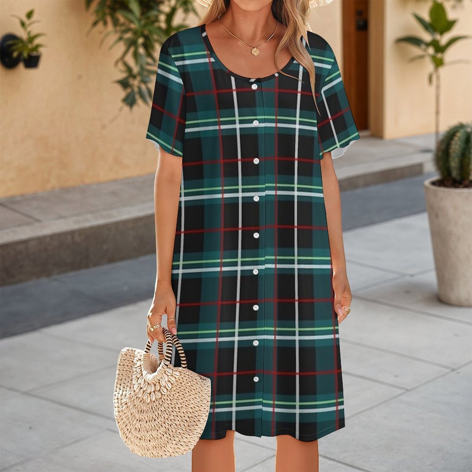 Modelo de vestido da coleção F - Korean Style A Line Shirt Dress avaliação e preço